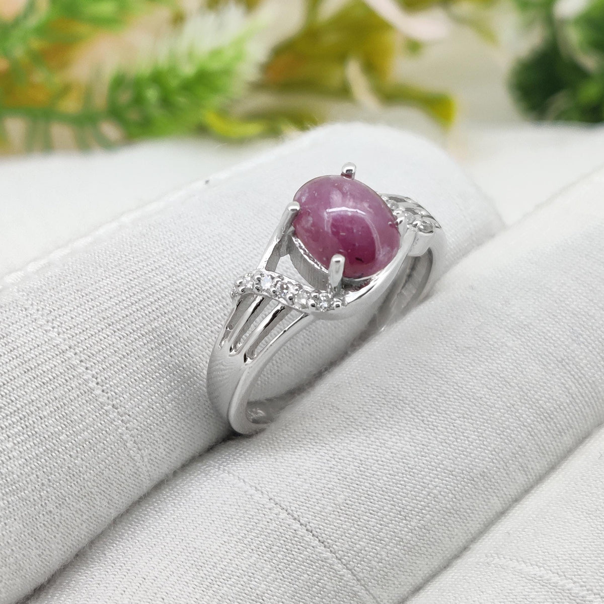 Ruby Star Gemstone Ring, 925 Sterling Silver Boho Ring, Minimalist Stackable Birthday Gift