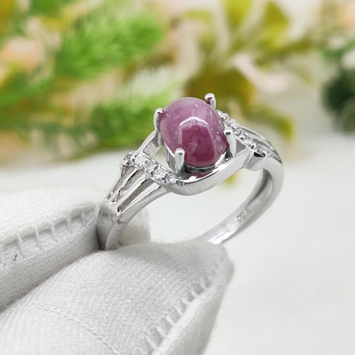 Ruby Star Gemstone Ring, 925 Sterling Silver Boho Ring, Minimalist Stackable Birthday Gift
