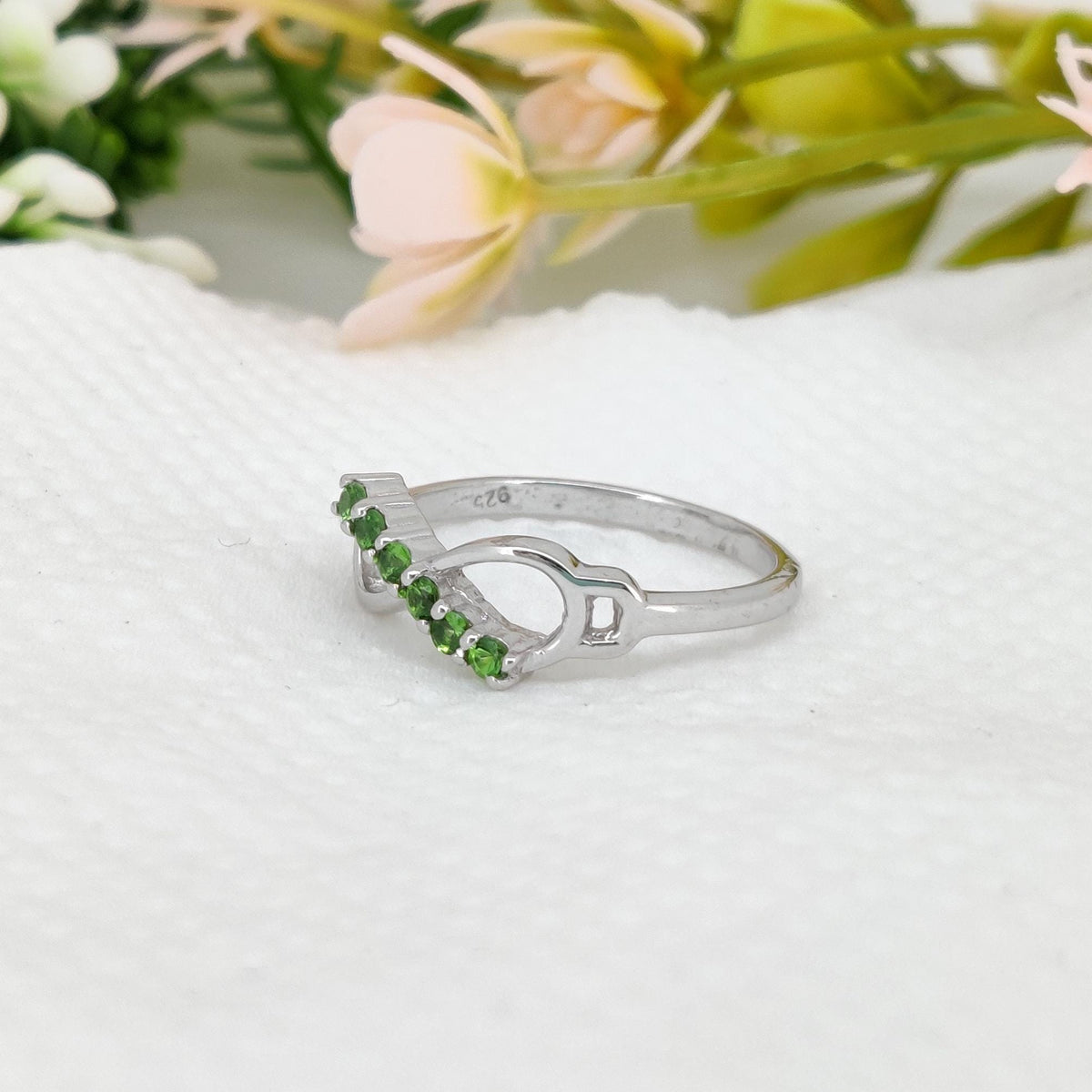 Natural Tsavorite Ring 925 Sterling Silver, Handmade Green Gemstone Jewelry, Gifts For Her