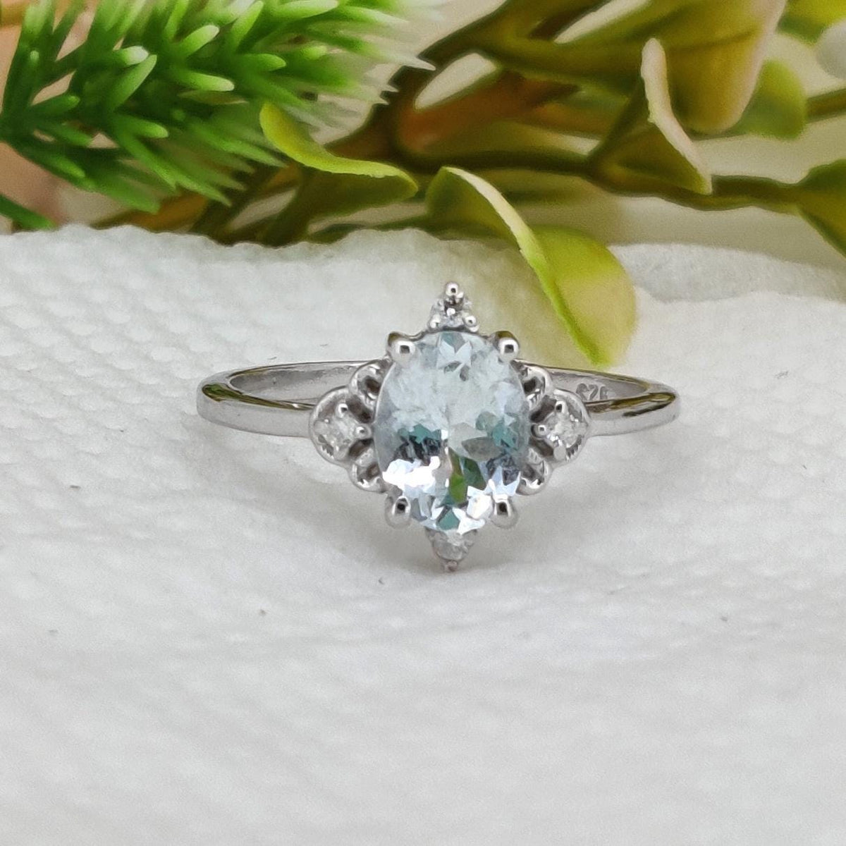 Natural Aquamarine Ring 925 Sterling Silver Handmade Jewelry Birthstone Gifts For Her