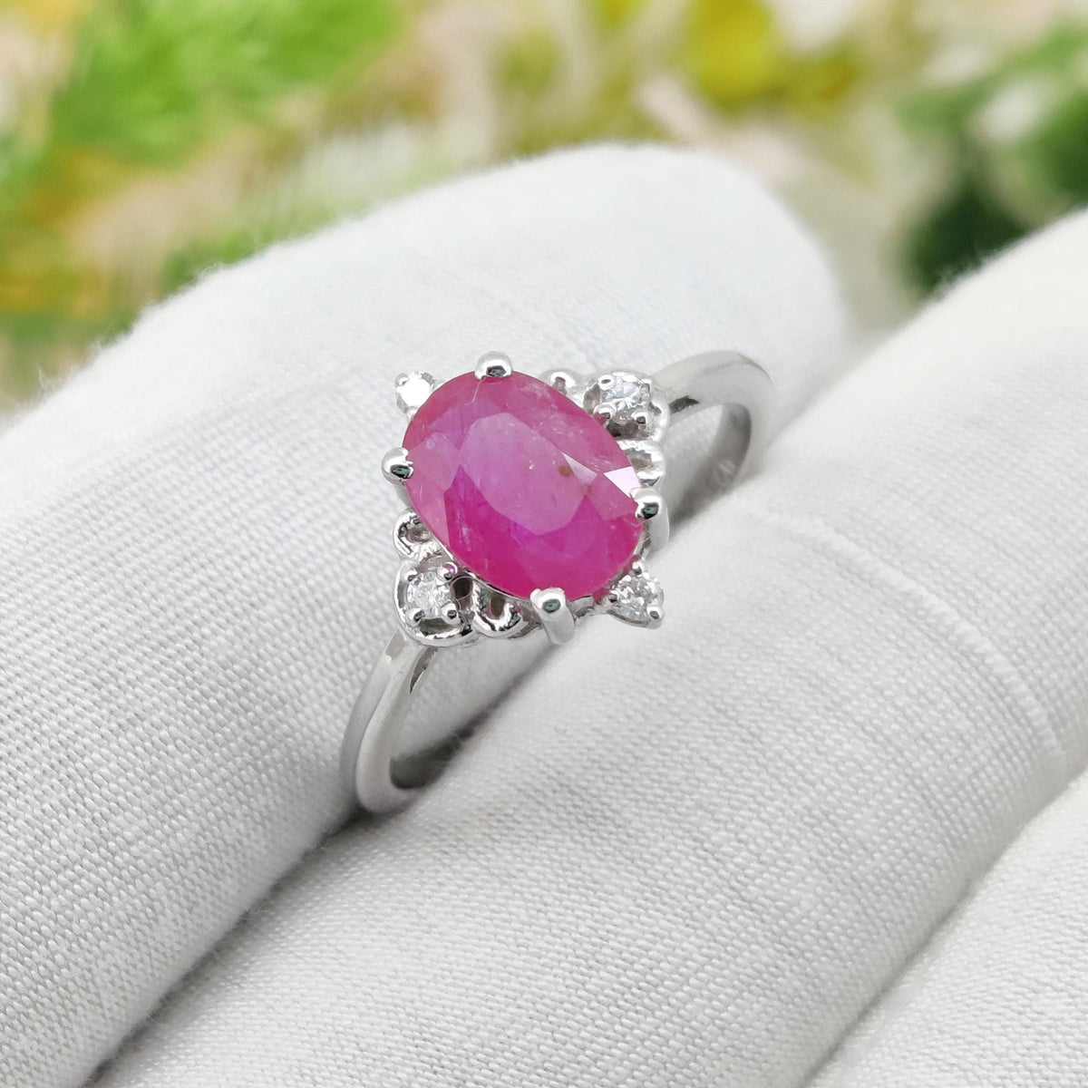 Natural Ruby Ring, Sterling Silver Solitaire Ring, Anniversary Gift