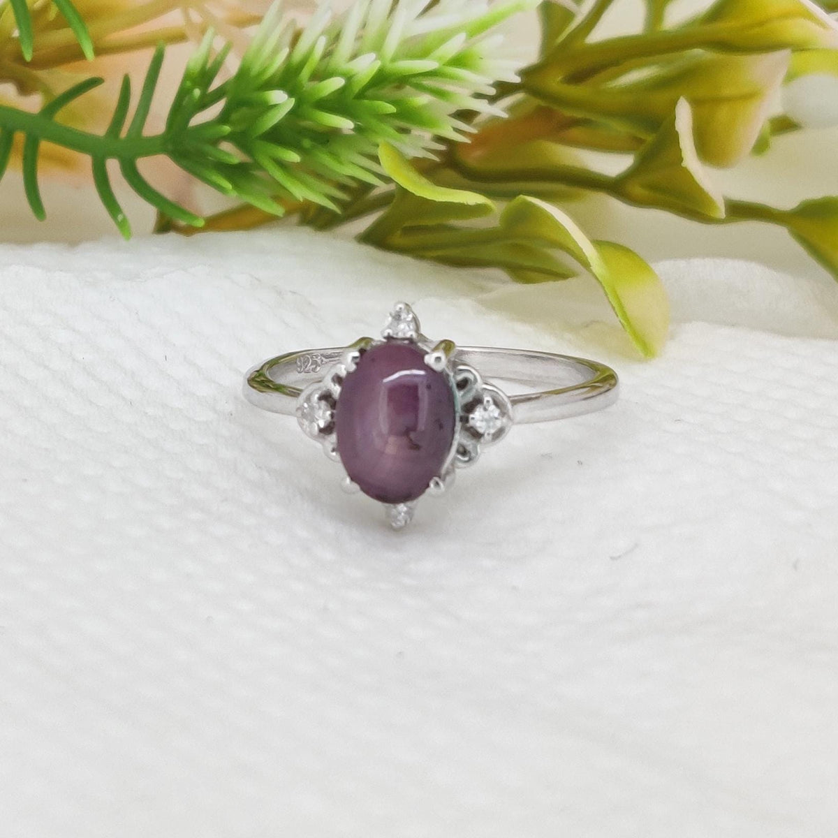 Ruby Star Gemstone Ring, Handmade Sterling Silver Statement Jewelry