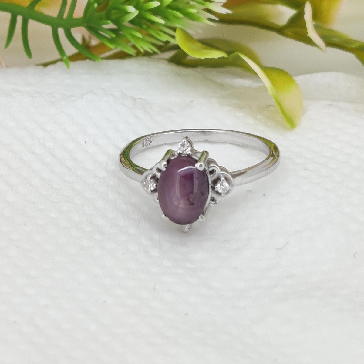 Ruby Star Gemstone Ring, Handmade Sterling Silver Statement Jewelry