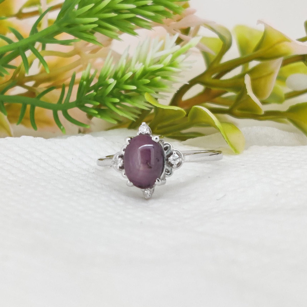 Ruby Star Gemstone Ring, Handmade Sterling Silver Statement Jewelry