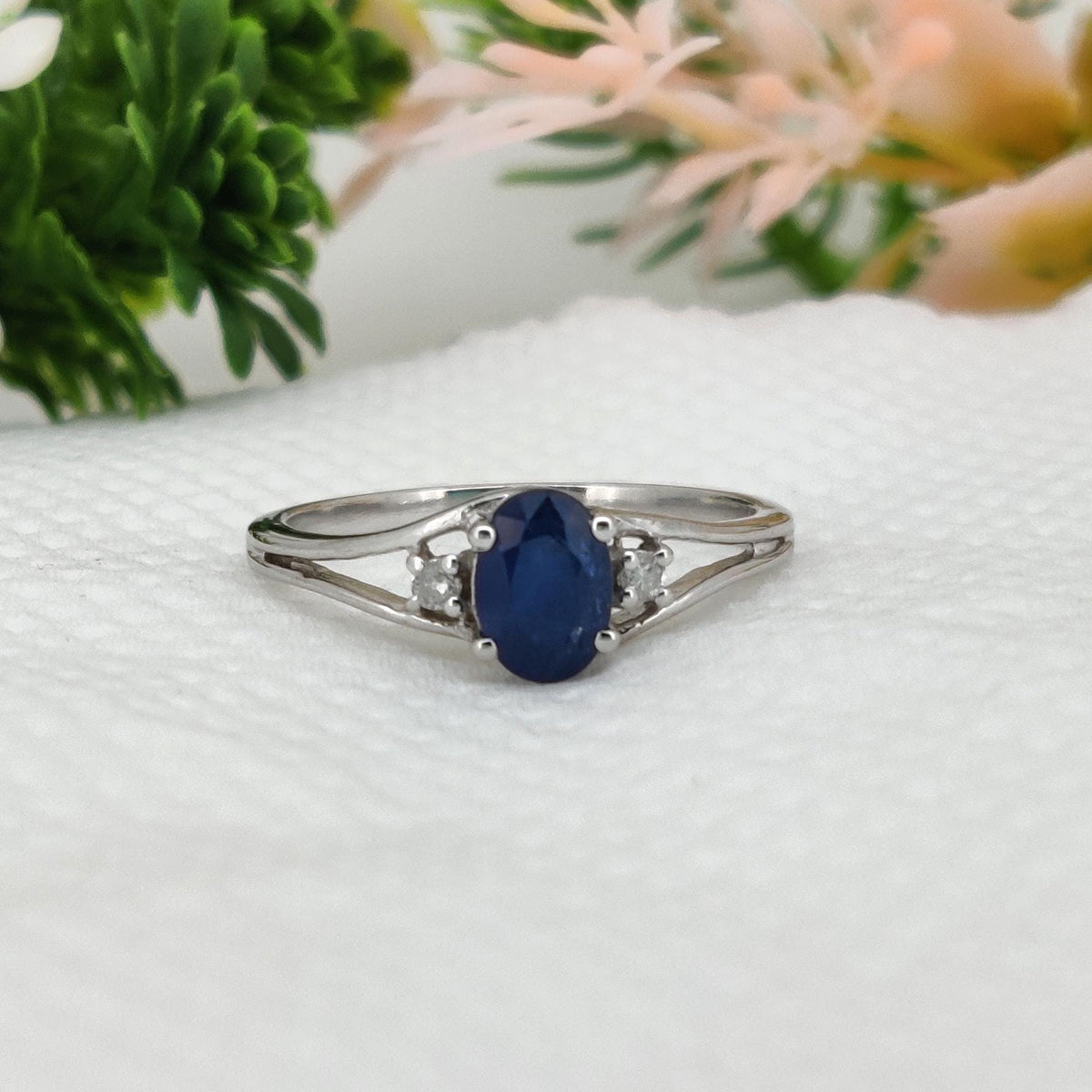 Blue Sapphire Silver Statement Ring, Handmade Gemstone September Birthstone Gift