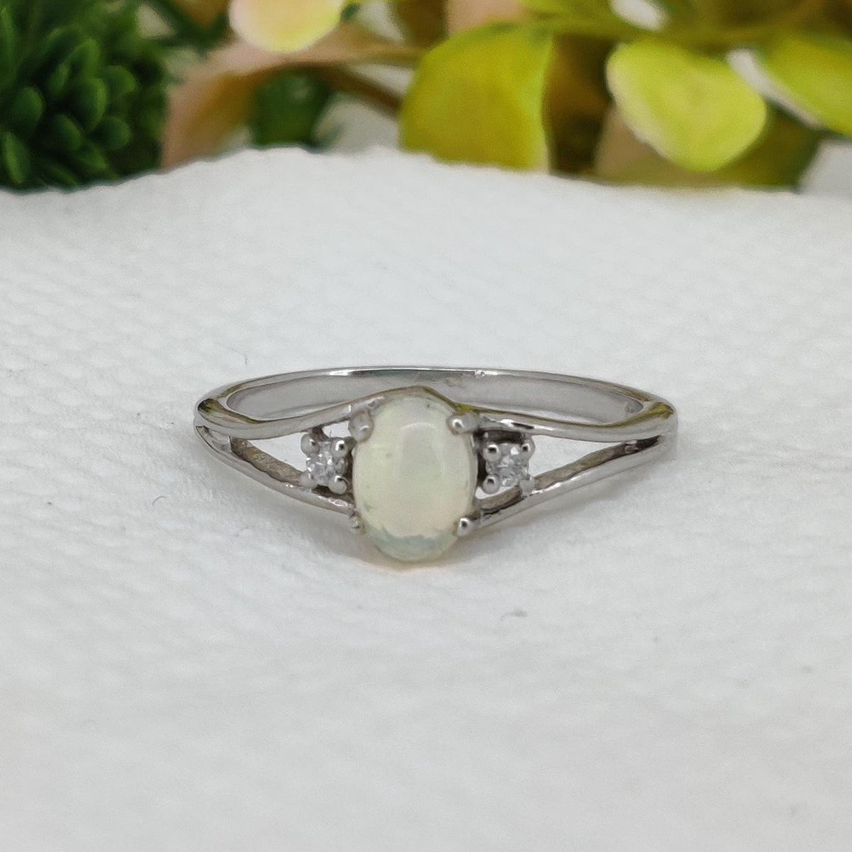 Natural Ethiopian Opal Silver Ring, Handmade Gemstone Birthstone Rings