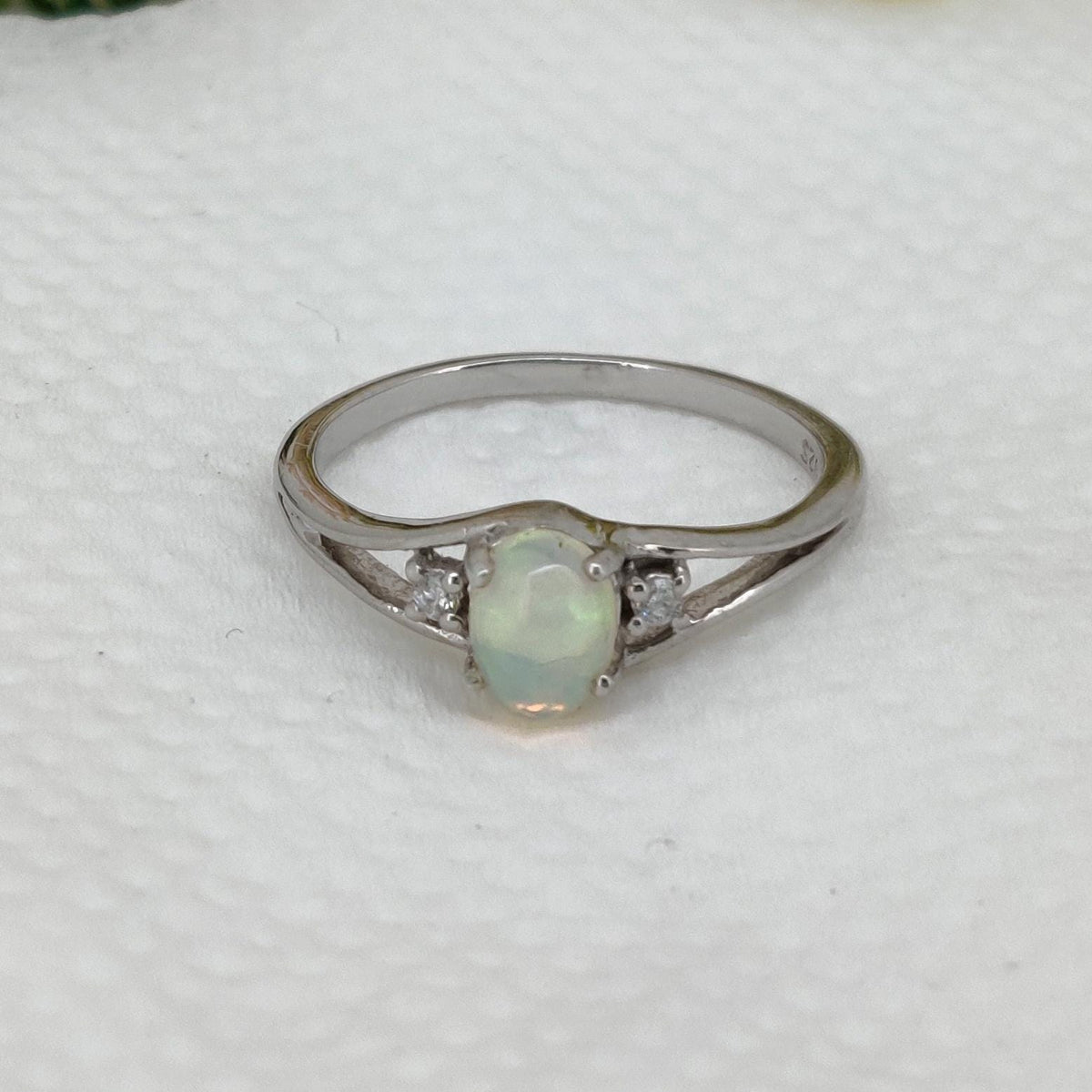 Natural Ethiopian Opal Silver Ring, Handmade Gemstone Birthstone Rings
