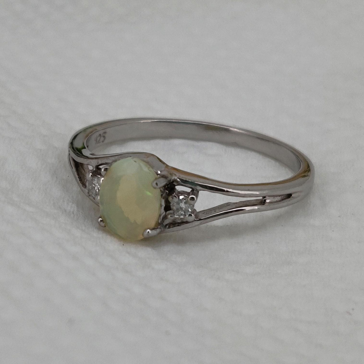 Ethiopian Opal Cut Sterling Silver Ring, Handmade Gemstone Unique Anniversary Gift for Her