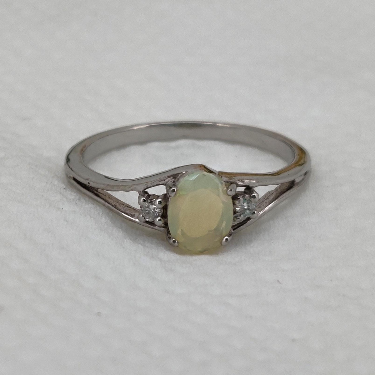 Ethiopian Opal Cut Sterling Silver Ring, Handmade Gemstone Unique Anniversary Gift for Her
