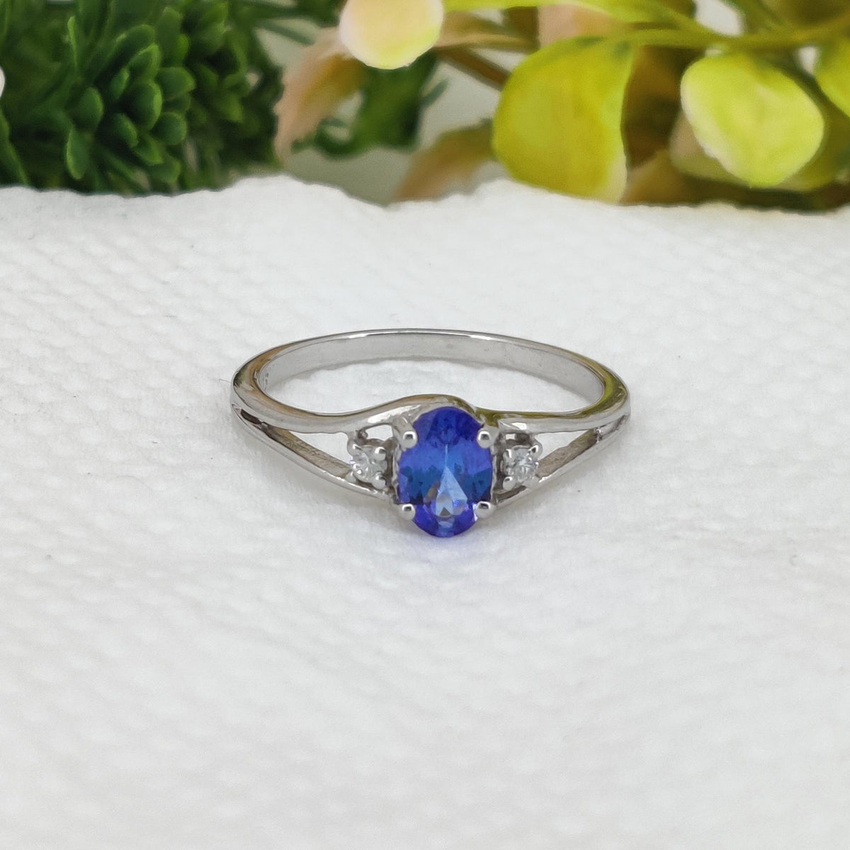 Tanzanite Silver Ring, Natural Blue Gemstone Ring, Handmade December Birthstone Gift for Her
