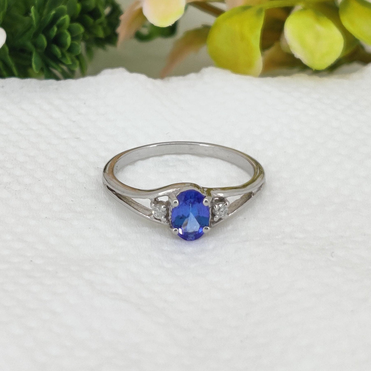 Tanzanite Silver Ring, Natural Blue Gemstone Ring, Handmade December Birthstone Gift for Her
