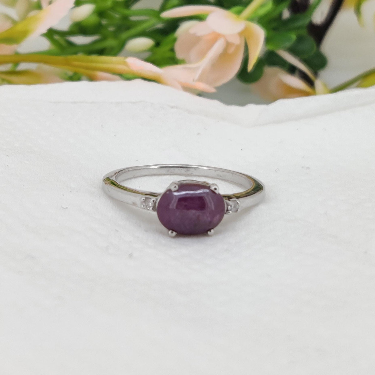 Handmade Star Ruby Cluster Ring | Boho Statement Jewelry | Anniversary Gift