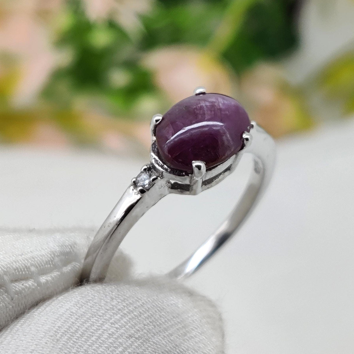 Handmade Star Ruby Cluster Ring | Boho Statement Jewelry | Anniversary Gift