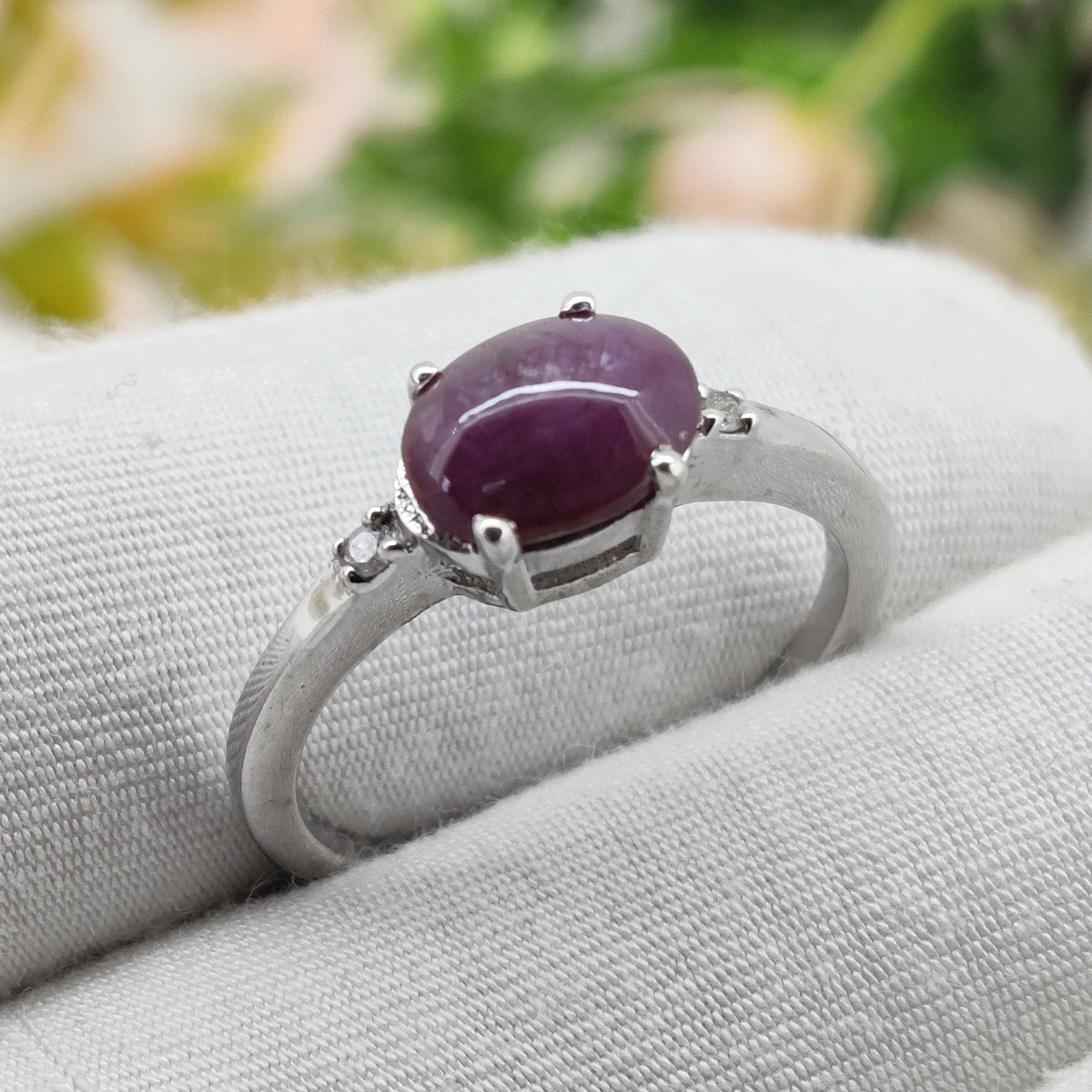 Handmade Star Ruby Cluster Ring | Boho Statement Jewelry | Anniversary Gift