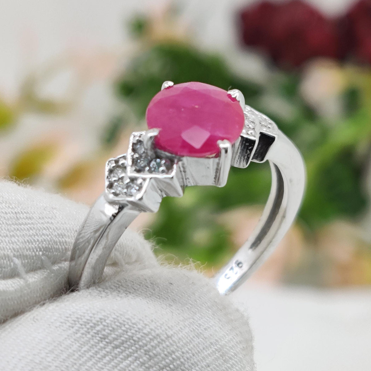 Natural Ruby Ring, 925 Sterling Silver, Handmade July Birthstone Jewelry, Anniversary Gift for Her