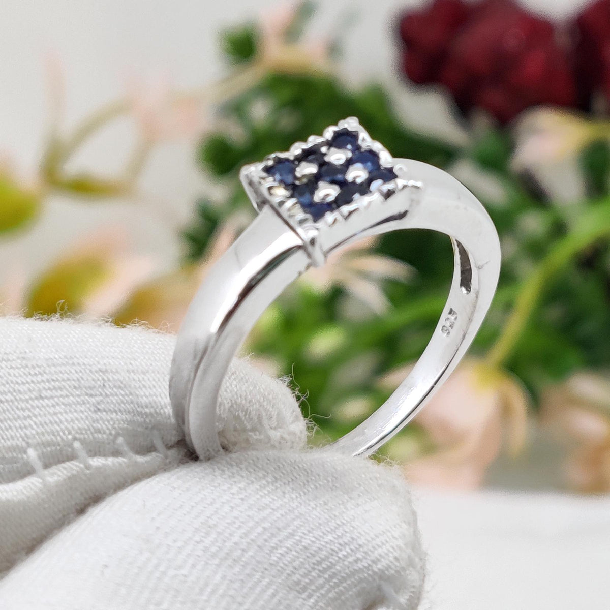 Blue Sapphire Ring, 925 Sterling Silver,  Sapphire Jewelry, Handmade Gemstone Band