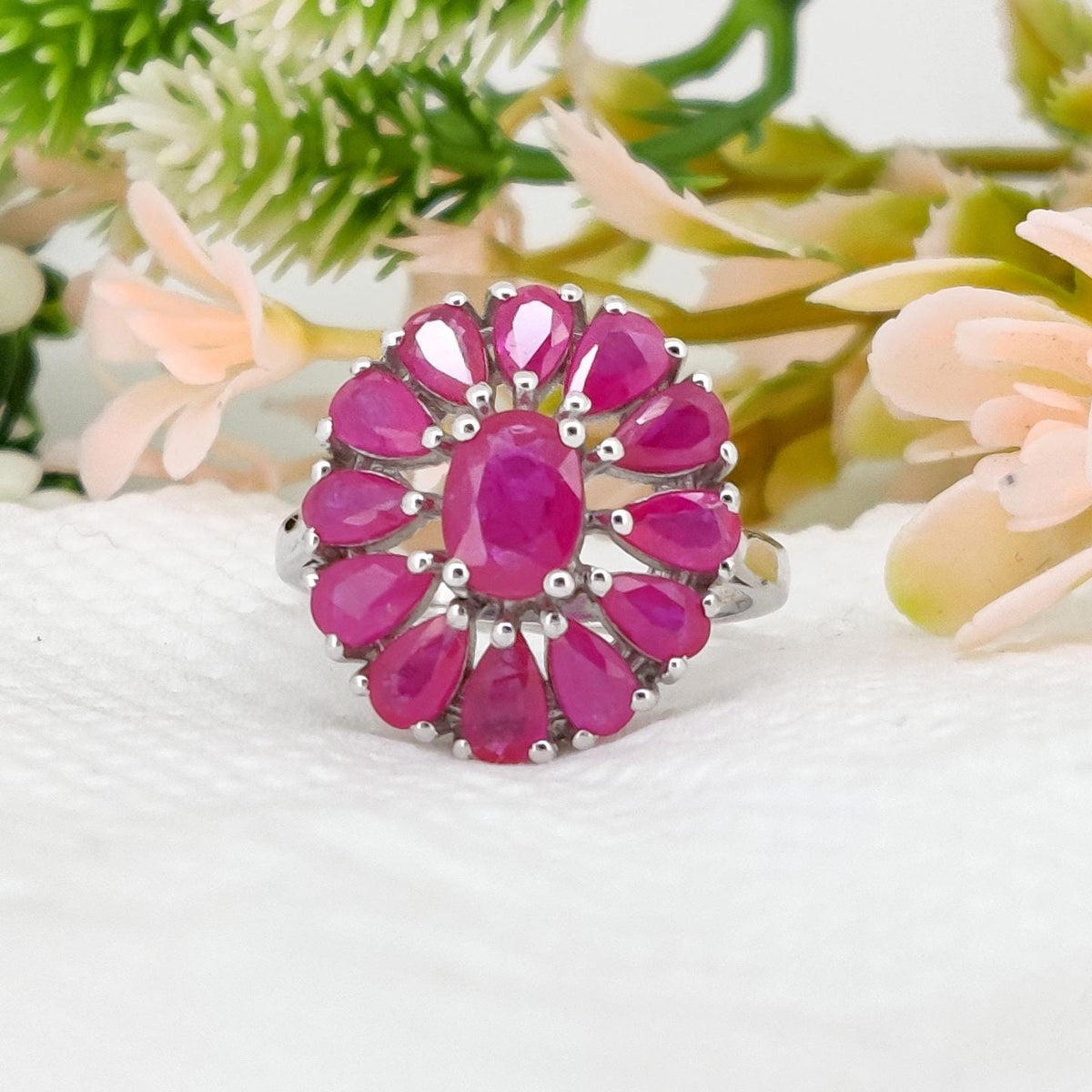 Handmade Natural Ruby Ring, 925 Sterling Silver Gemstone, Oval Ruby Jewelry, Gifts For Her