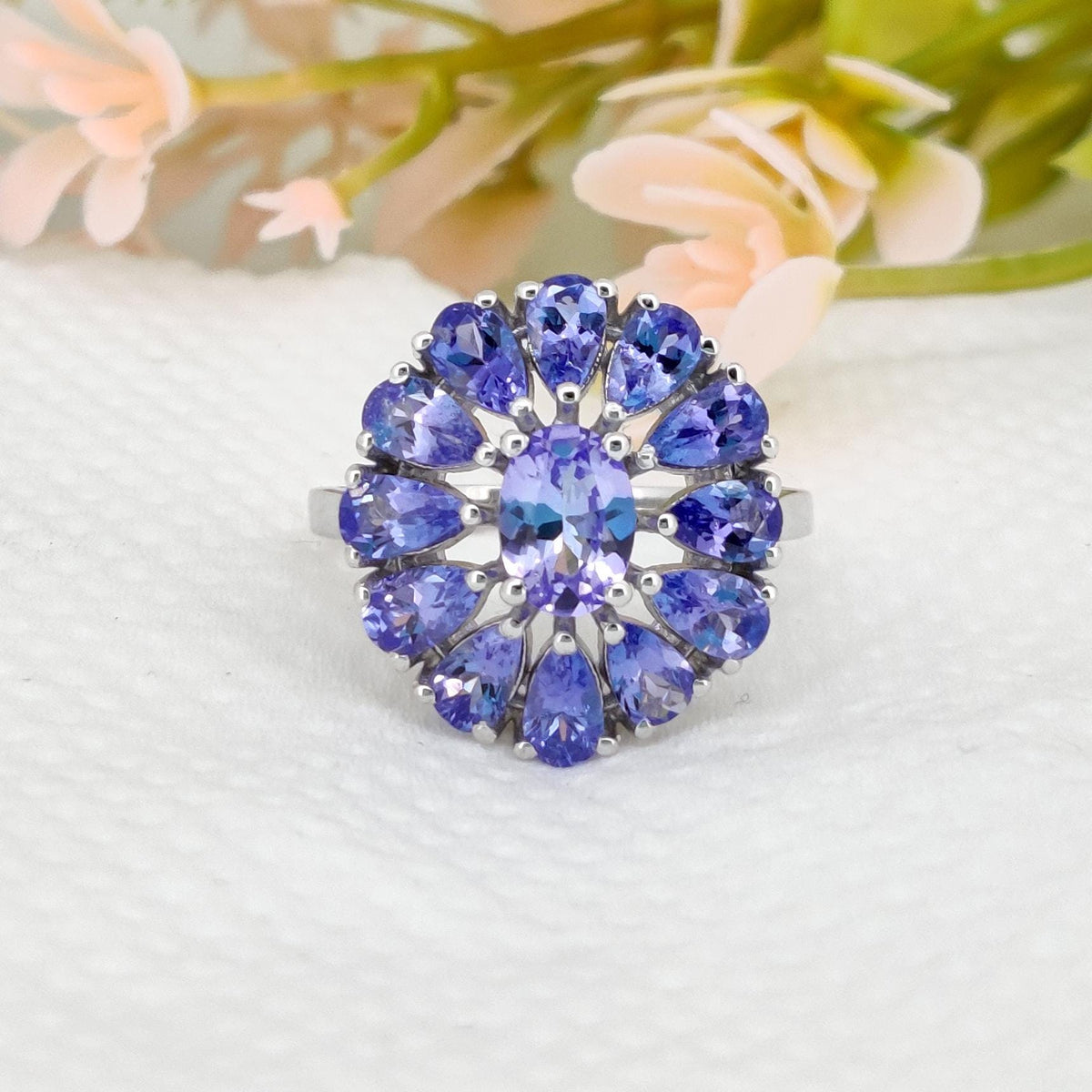Natural Tanzanite Ring, 925 Sterling Silver, Handmade Jewelry, December Birthstone, Gift For Her
