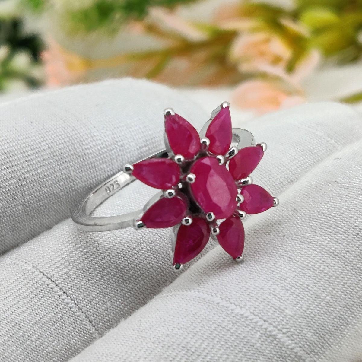 Handmade Natural Ruby Ring, 925 Sterling Silver, July Birthstone Statement Band, Ruby Jewelry