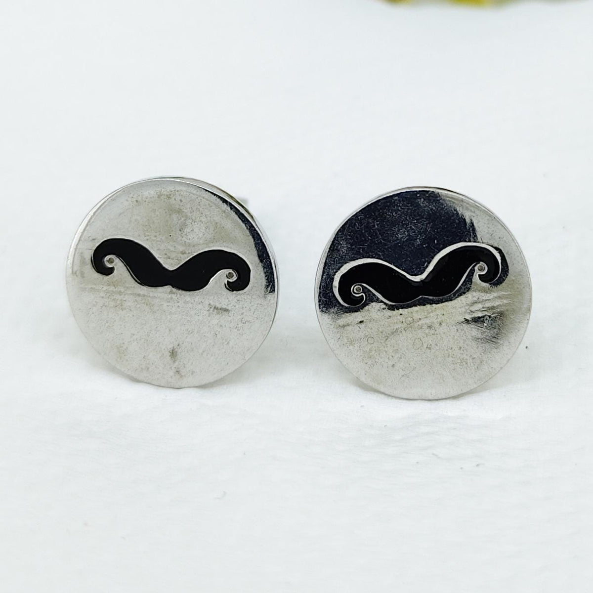 Mustache 925 Solid Sterling Silver Meena Cufflinks- Unique Handmade Cufflinks- Suit Accessories- Anniversary Gift