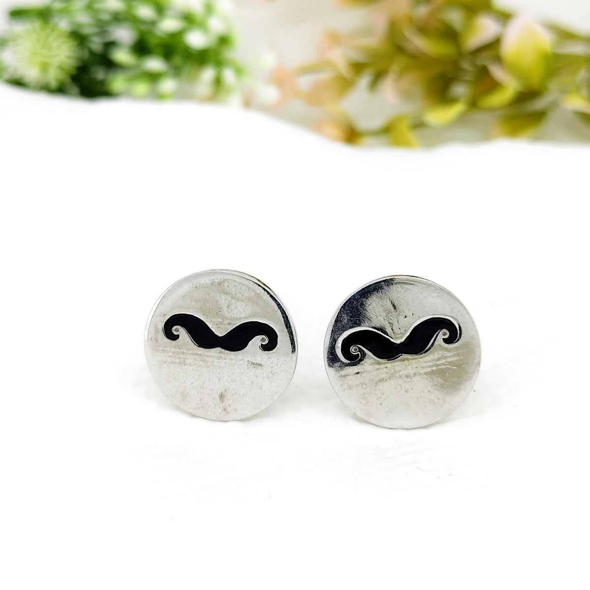 Mustache 925 Solid Sterling Silver Meena Cufflinks- Unique Handmade Cufflinks- Suit Accessories- Anniversary Gift