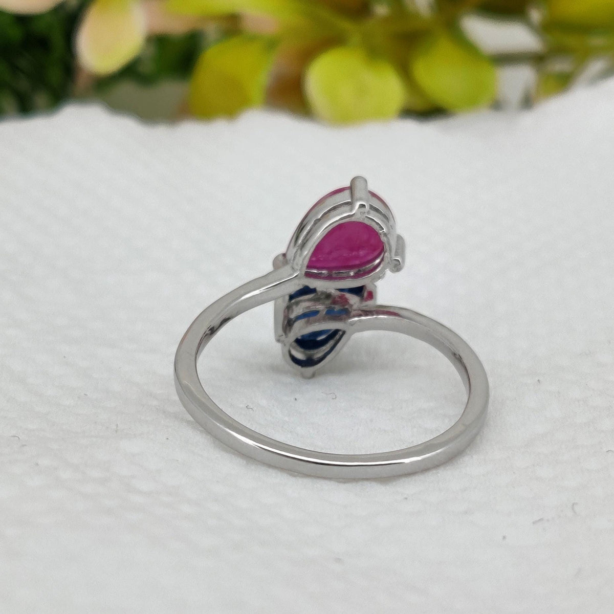 Natural Ruby & Sapphire Ring, Handmade 925 Sterling Silver, Birthstone Gemstone Jewelry, Gift For Her