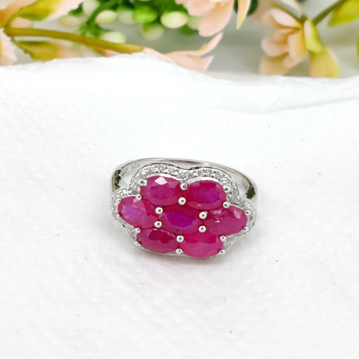 Ruby Sterling Silver Stackable Ring Handmade Minimalist Boho Artisan Gemstone Jewelry