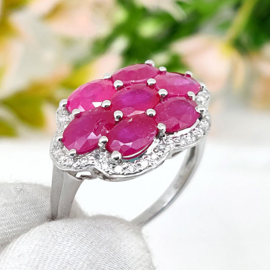 Ruby Sterling Silver Stackable Ring Handmade Minimalist Boho Artisan Gemstone Jewelry