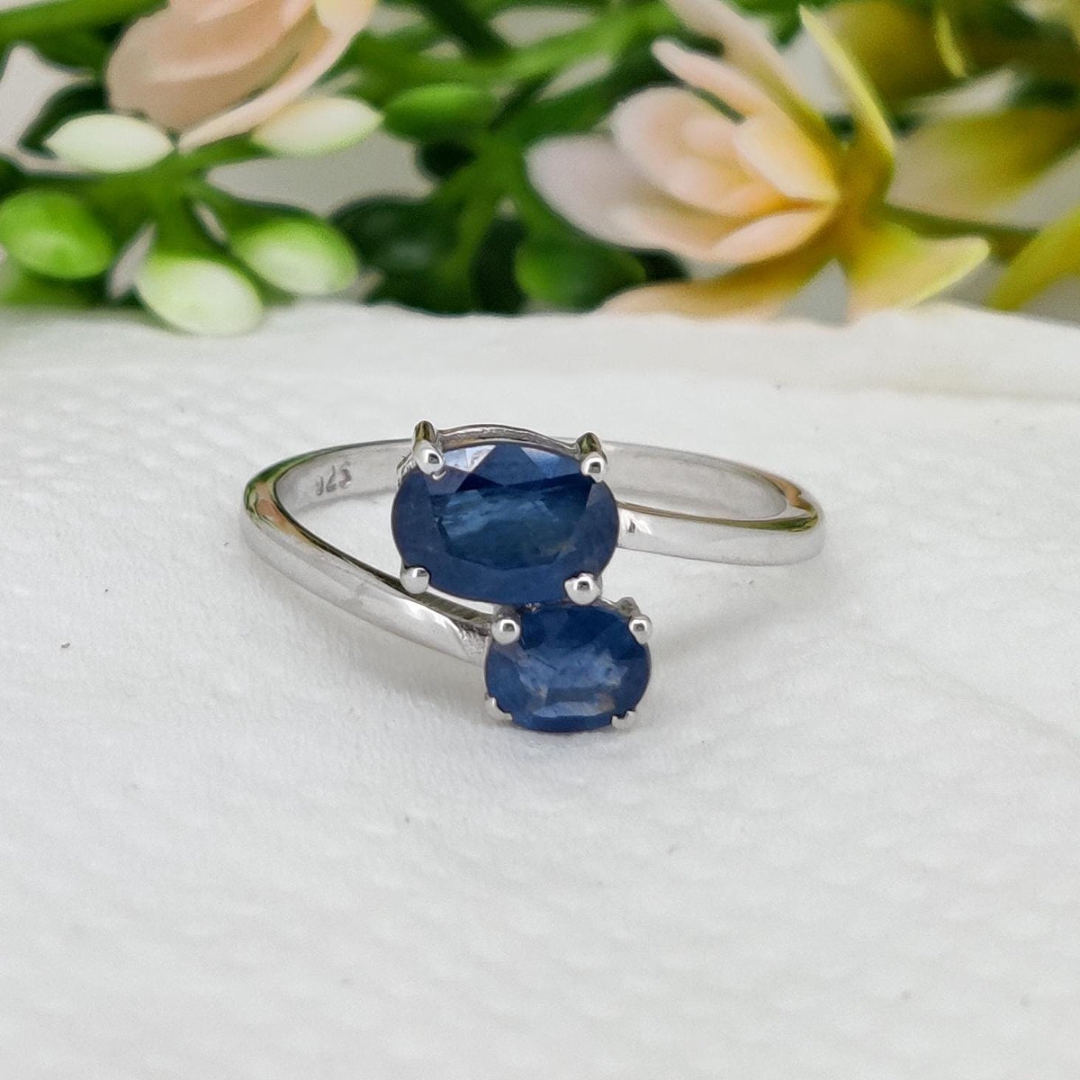 Sapphire Sterling Silver Ring, Handmade Sapphire Band Jewelry, September  Birthstone