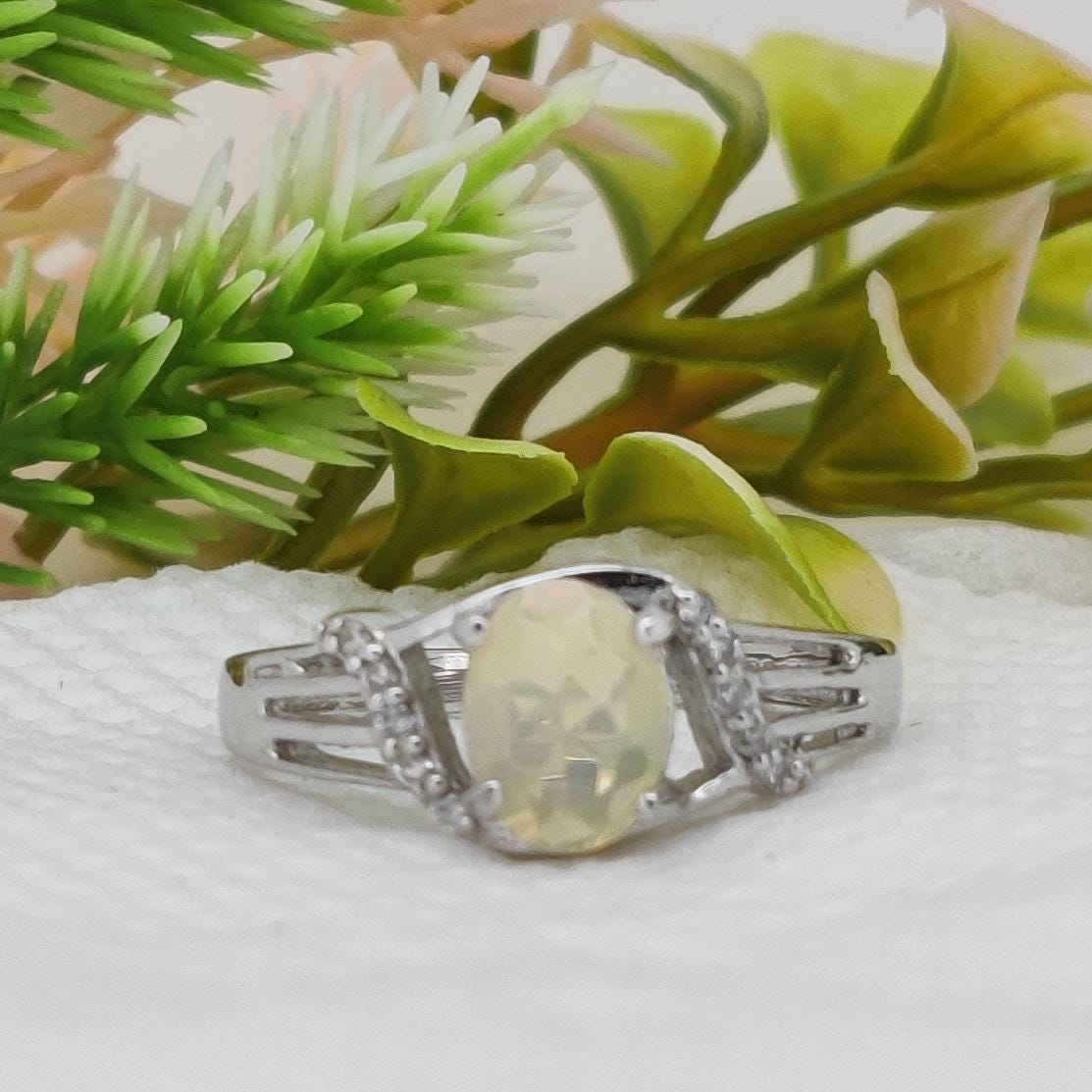Handmade Ethiopian Opal Ring: Sterling Silver - Minimalist Artisan Gemstone Jewelry