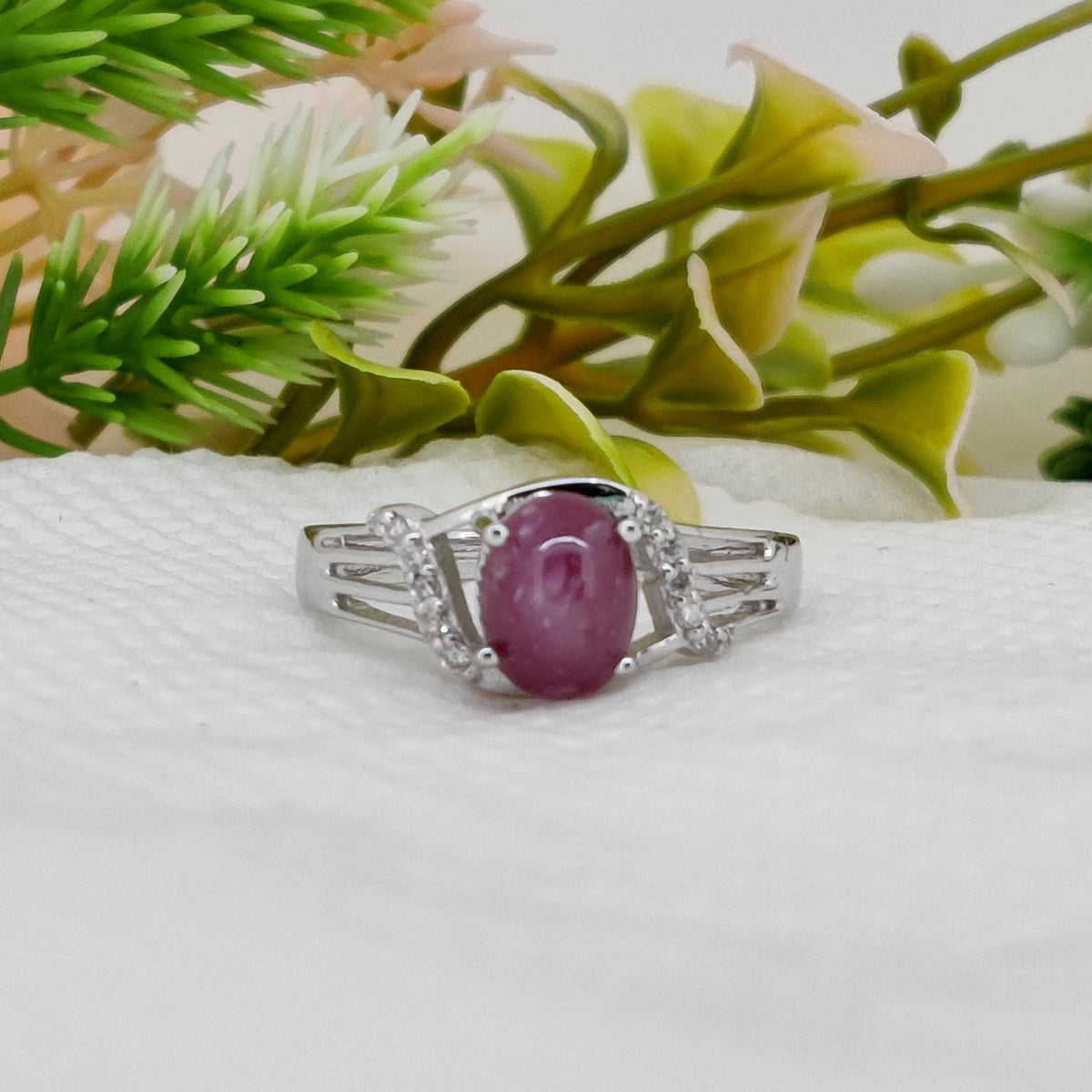 Ruby Star Gemstone Ring, 925 Sterling Silver Boho Ring, Minimalist Stackable Birthday Gift