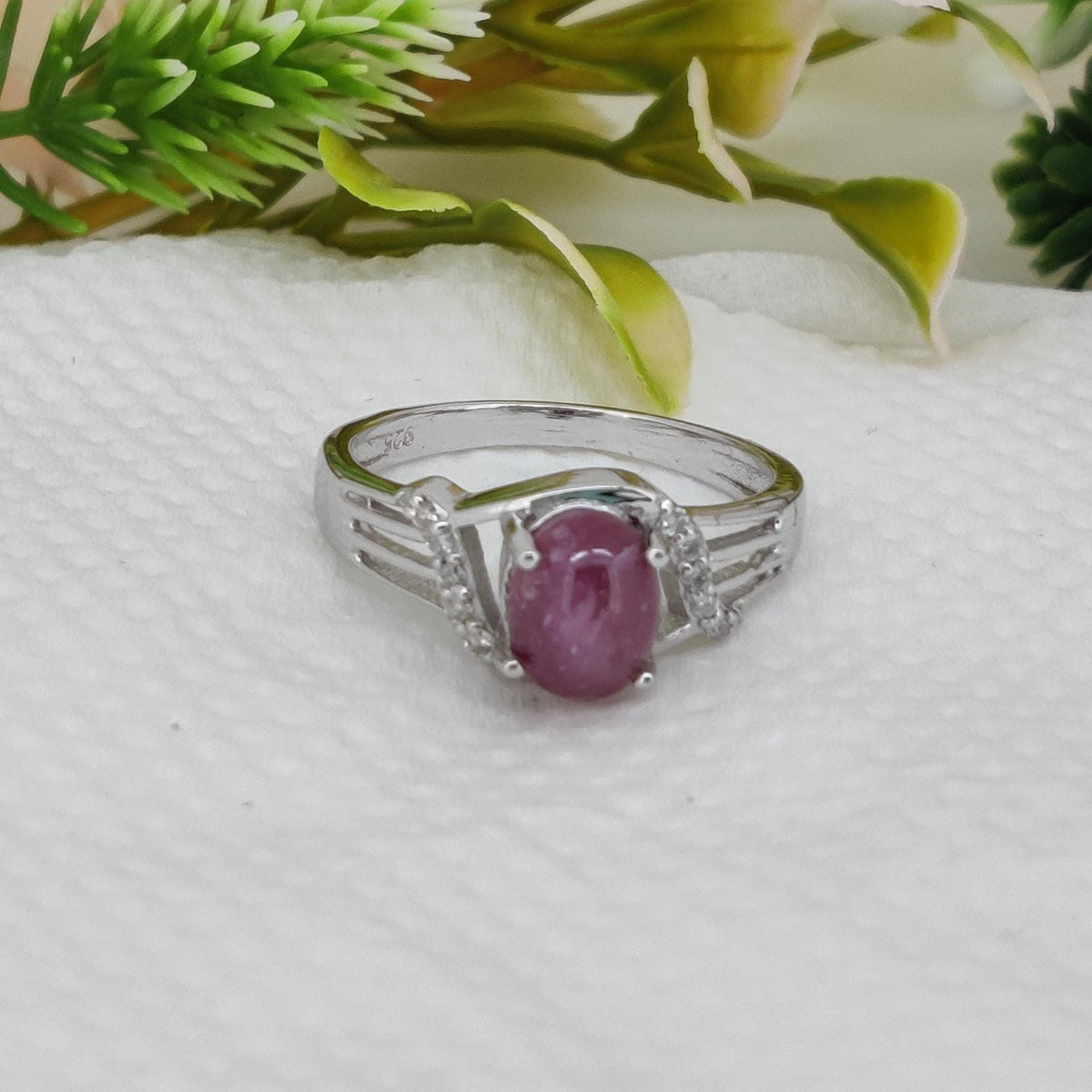 Ruby Star Gemstone Ring, 925 Sterling Silver Boho Ring, Minimalist Stackable Birthday Gift