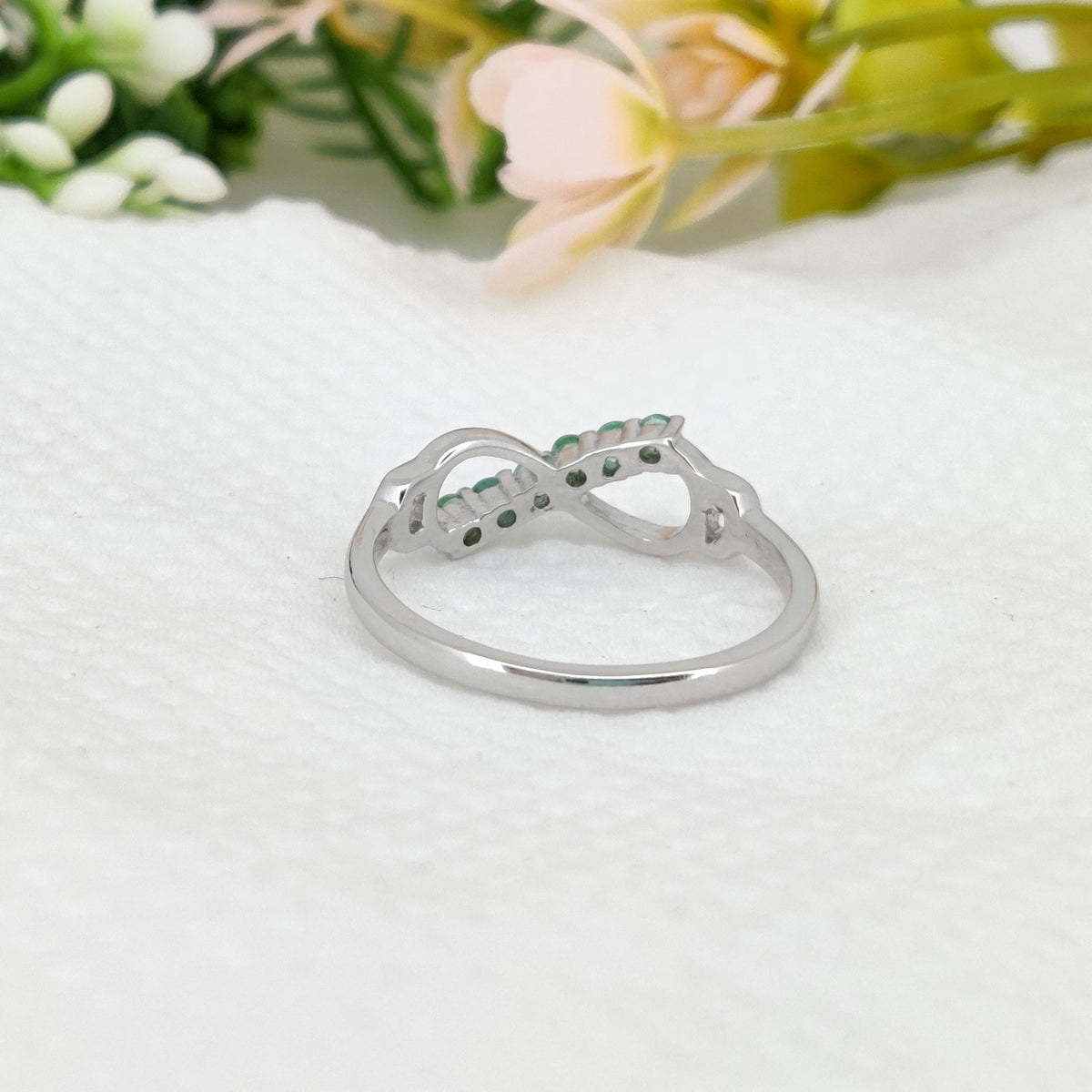 Natural Emerald Sterling Silver Ring, Handmade Gemstone Ring, Anniversary Gifts