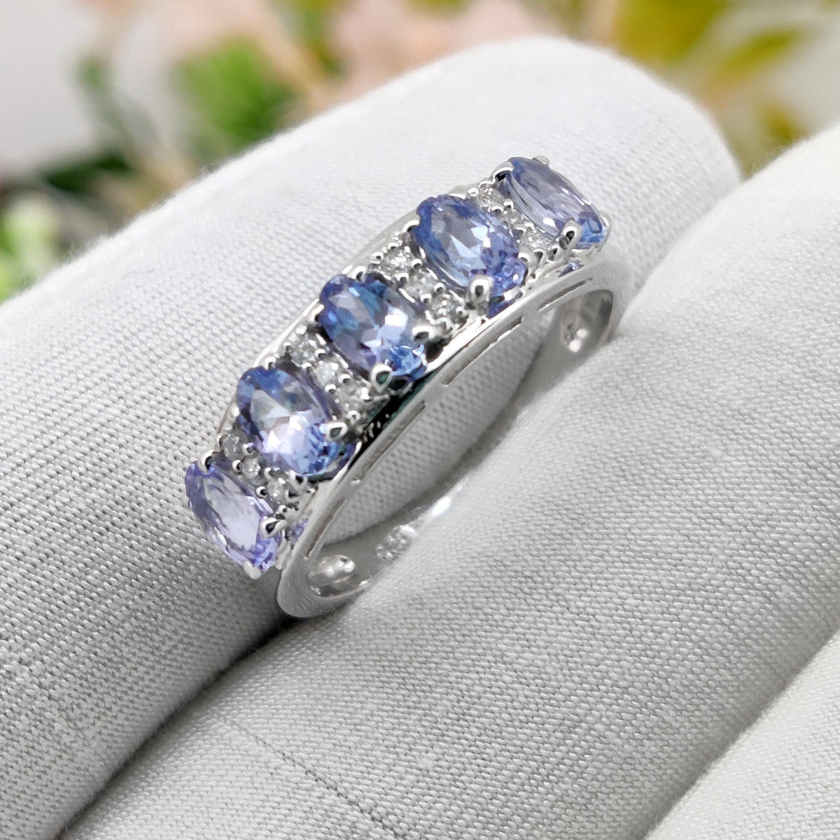 Oval Natural Tanzanite Sterling Silver Ring, December Birthstone Jewelry