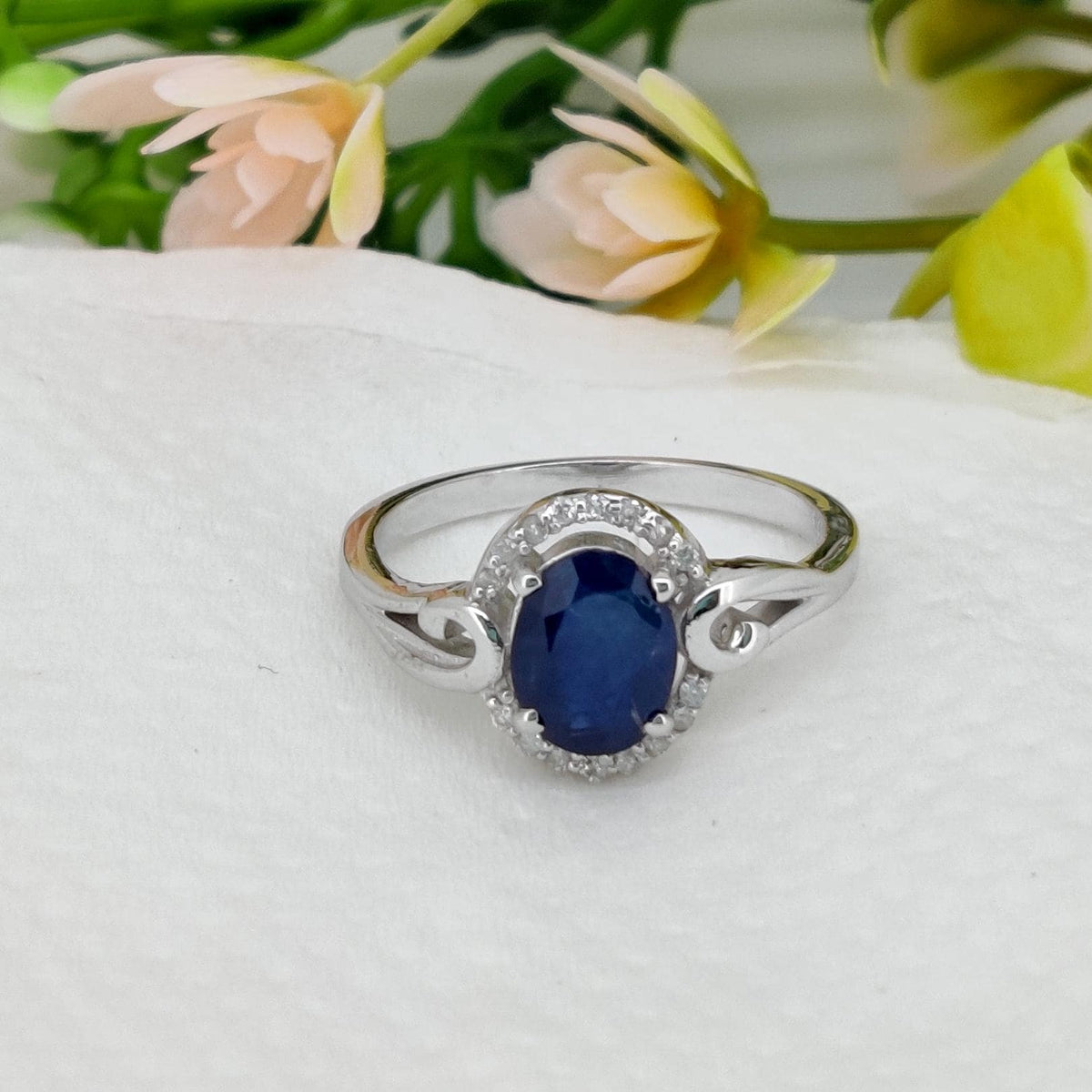 Sapphire Sterling Silver Ring Blue Gemstone Stacking Band, Sapphire Jewelry, September Birthstone Gift