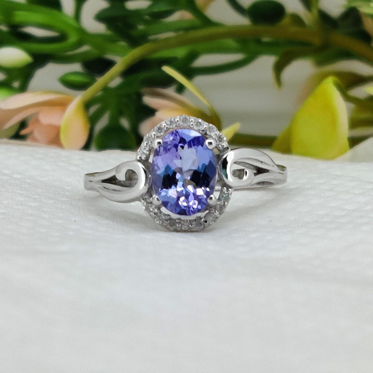 Natural Tanzanite Ring 925 Sterling Silver Gemstone Stacking Band, Tanzanite Jewelry, December Birthstone