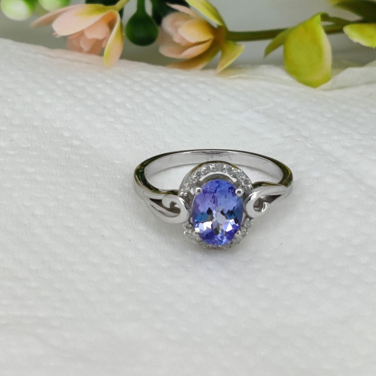 Natural Tanzanite Ring 925 Sterling Silver Gemstone Stacking Band, Tanzanite Jewelry, December Birthstone