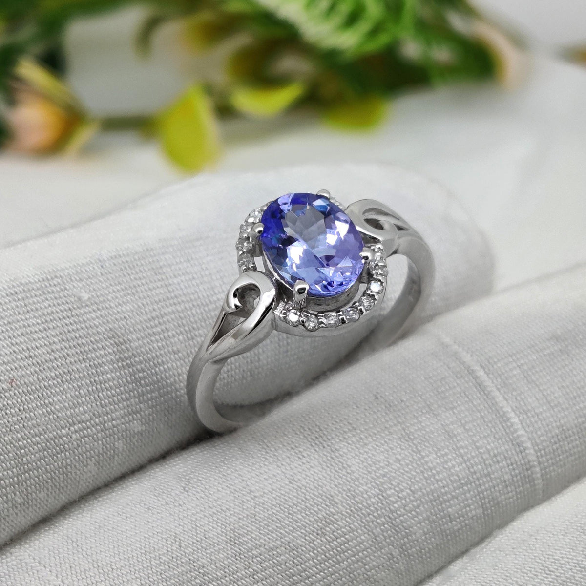 Natural Tanzanite Ring 925 Sterling Silver Gemstone Stacking Band, Tanzanite Jewelry, December Birthstone