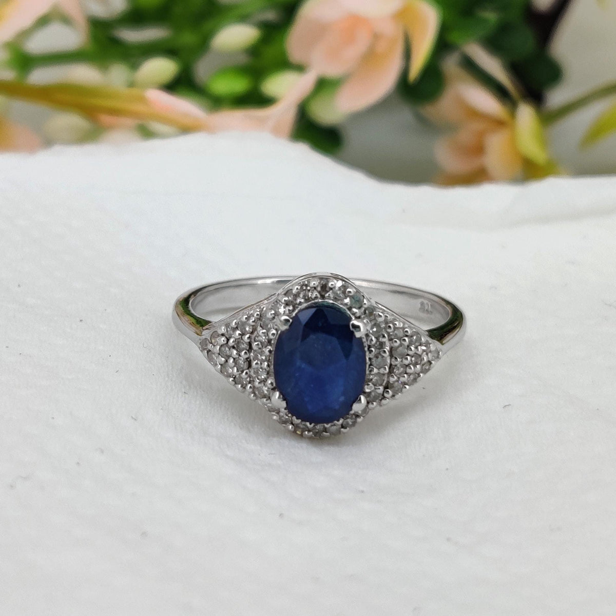 Blue Sapphire Ring, 925 Sterling Silver Handmade Ring, September Birthstone Jewelry for Her