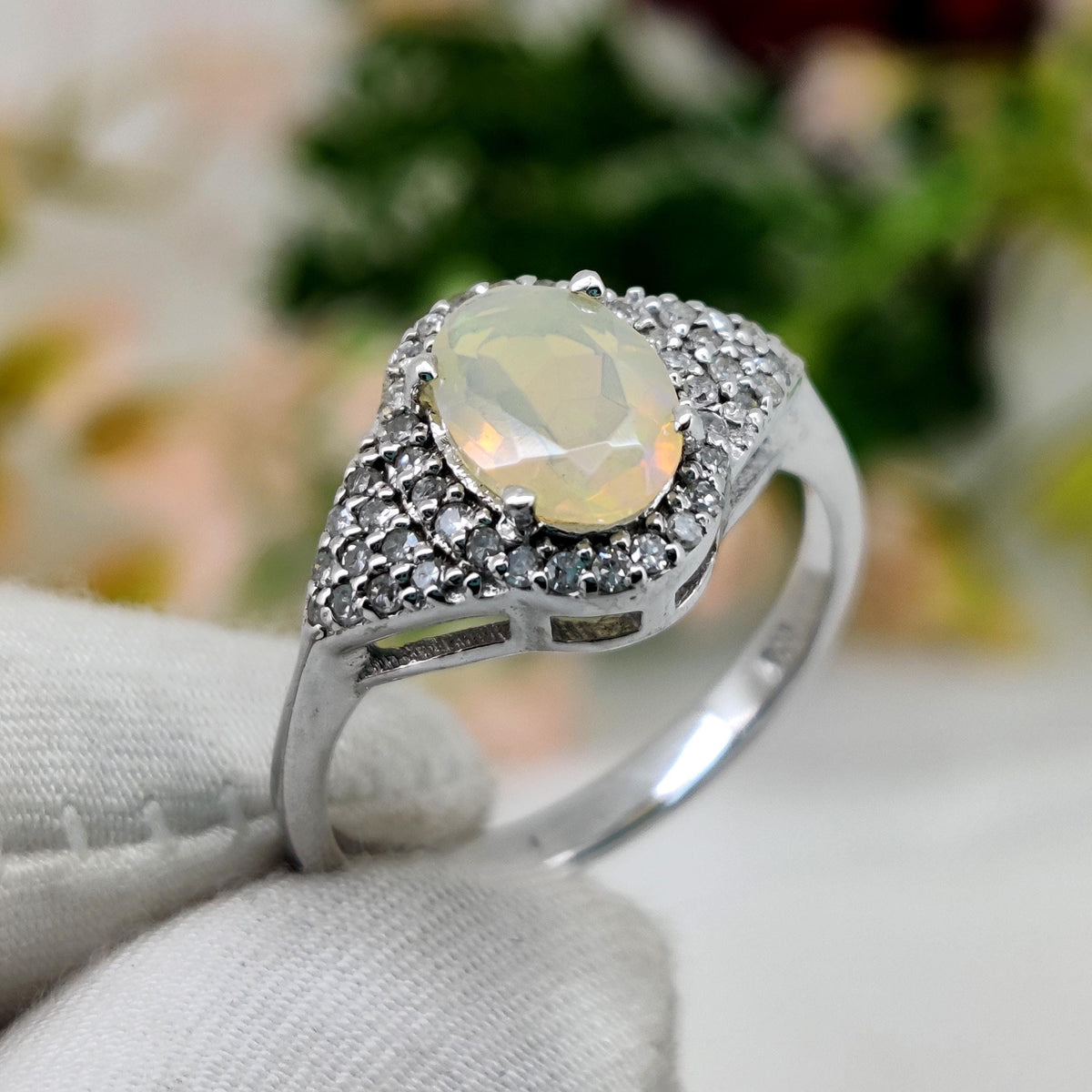 Natural Ethiopian Opal Ring, Handmade 925 Sterling Silver, Fire Opal Gemstone Jewelry