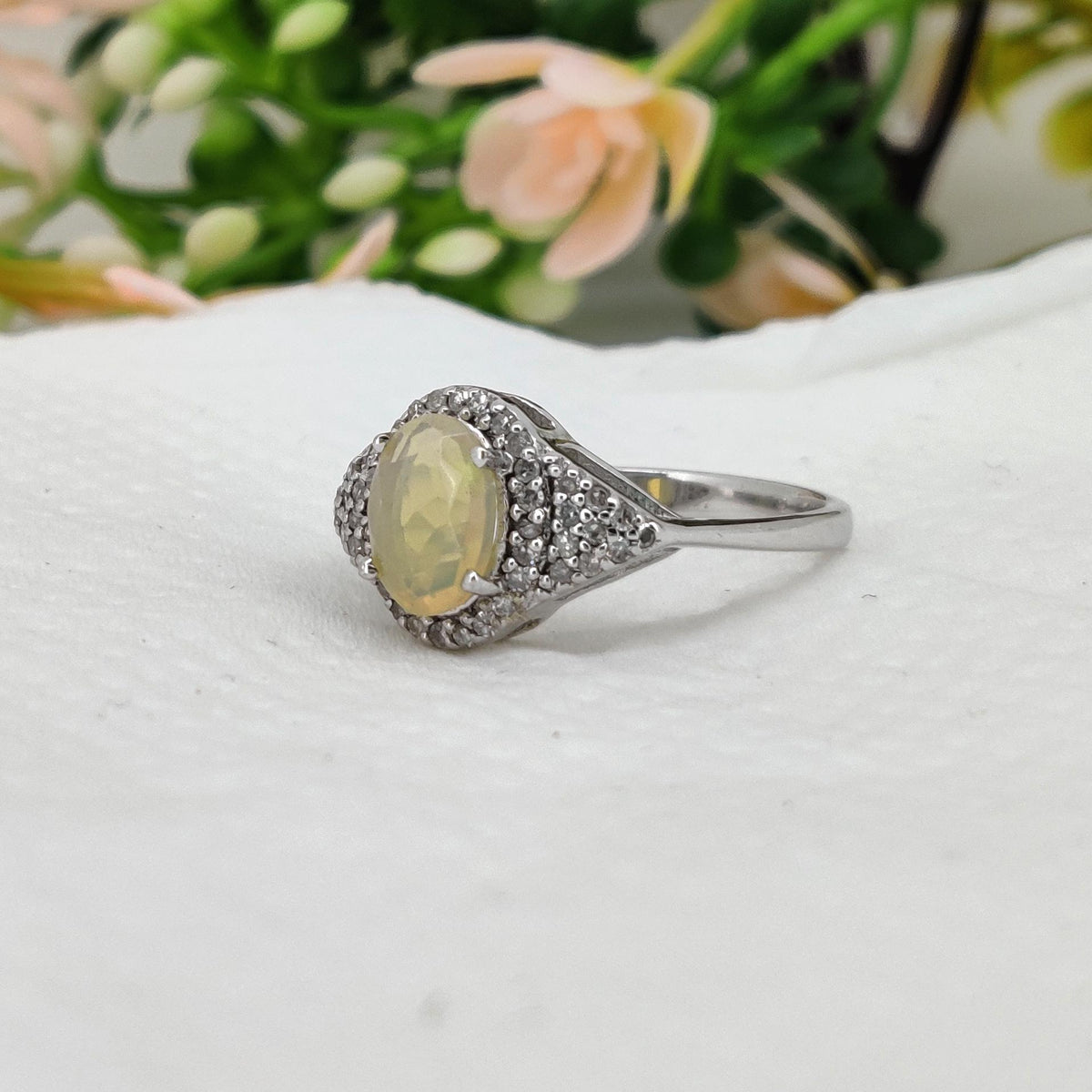 Natural Ethiopian Opal Ring, Handmade 925 Sterling Silver, Fire Opal Gemstone Jewelry