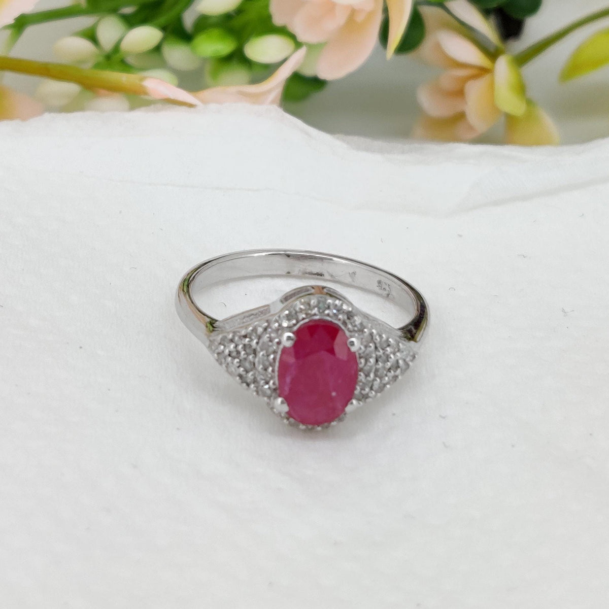 Ruby Silver Ring, Handmade Gemstone Jewelry, July Birthstone Ring, Boho Gift for Her