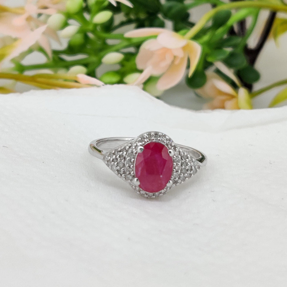 Ruby Silver Ring, Handmade Gemstone Jewelry, July Birthstone Ring, Boho Gift for Her