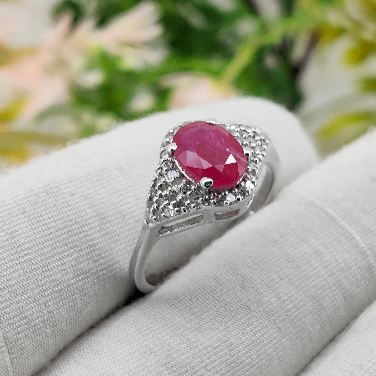 Ruby Silver Ring, Handmade Gemstone Jewelry, July Birthstone Ring, Boho Gift for Her