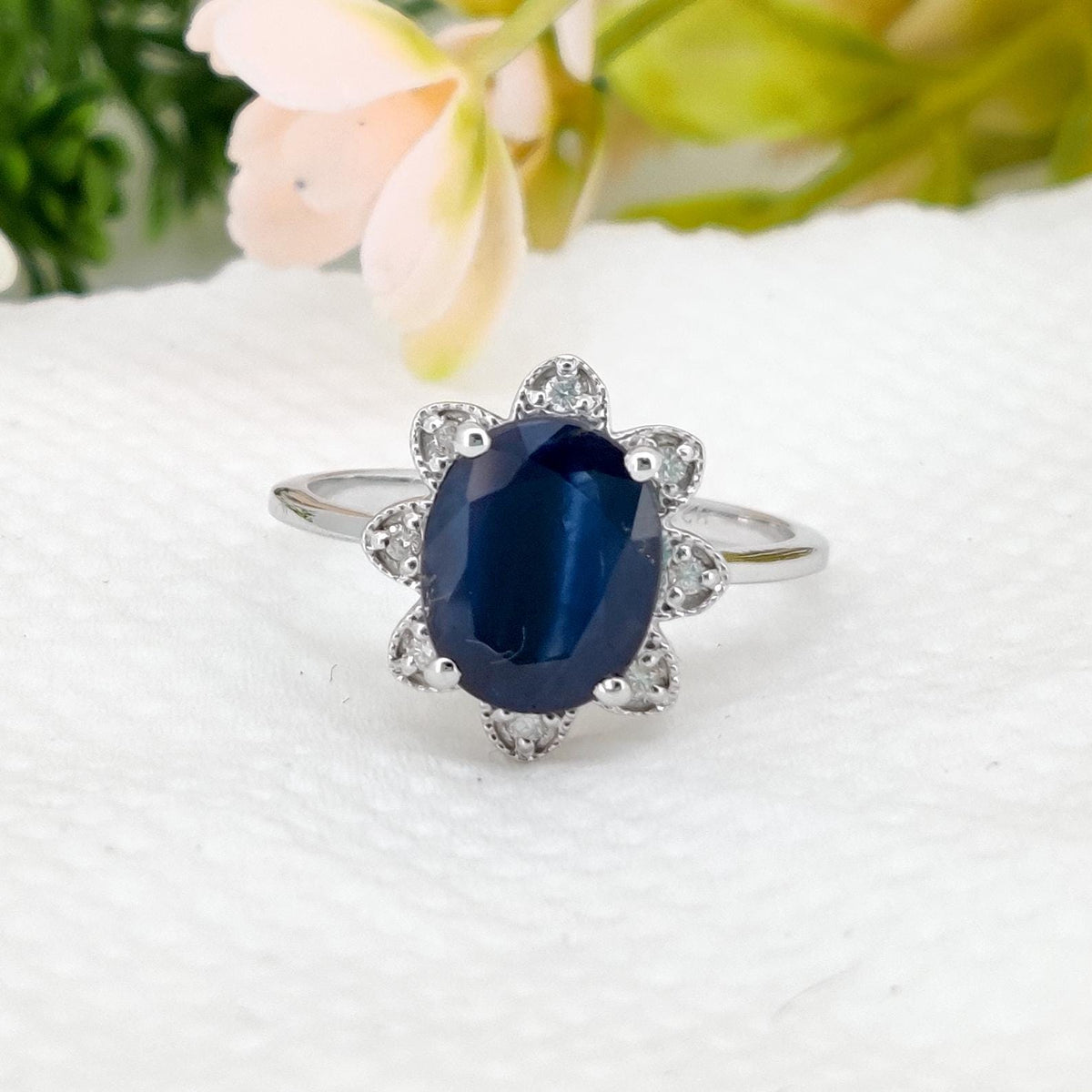 Blue Sapphire Ring, 925 Sterling Silver,  September Birthstone, Gemstone Stacking Band, Sapphire Jewelry