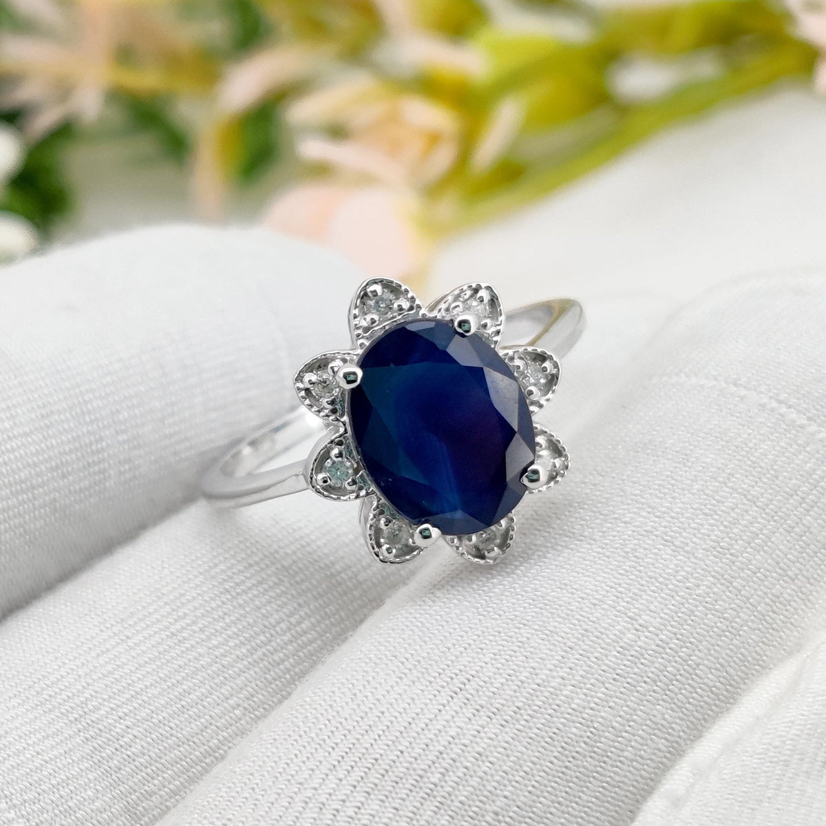 Blue Sapphire Ring, 925 Sterling Silver,  September Birthstone, Gemstone Stacking Band, Sapphire Jewelry