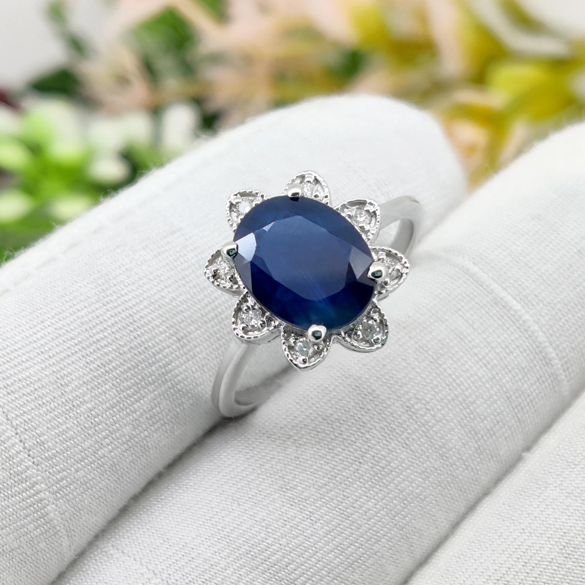 Blue Sapphire Ring, 925 Sterling Silver,  September Birthstone, Gemstone Stacking Band, Sapphire Jewelry