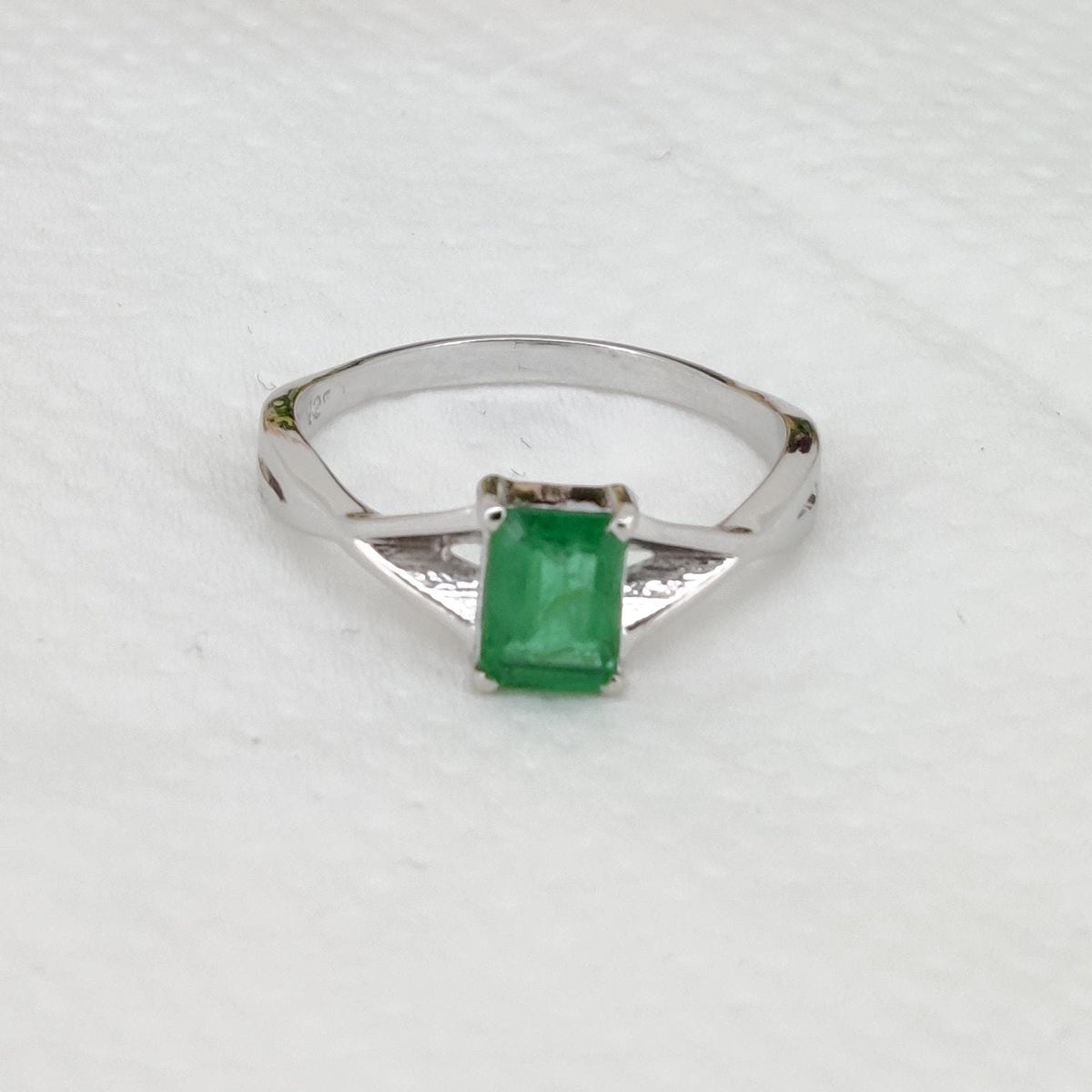 Natural Emerald Ring, 925 Sterling Silver, Handmade Green Gemstone Jewelry Gifts