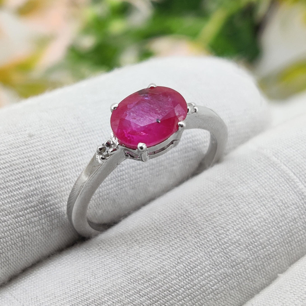 Natural Ruby Statement Ring, Handmade Silver Jewelry, July Birthstone Gift for Her