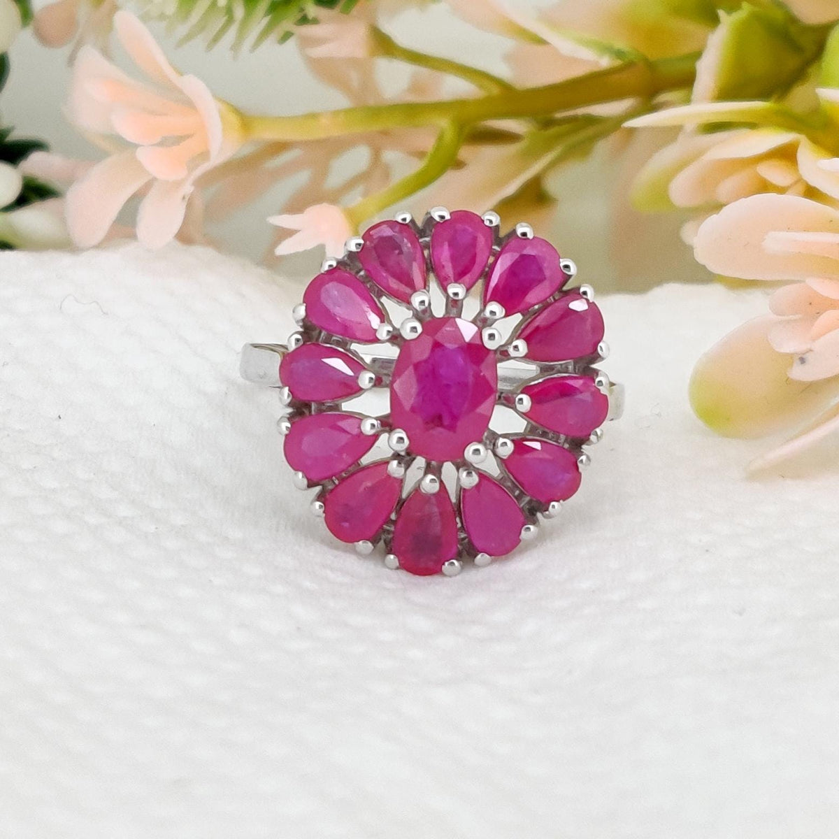 Handmade Natural Ruby Ring, 925 Sterling Silver Gemstone, Oval Ruby Jewelry, Gifts For Her